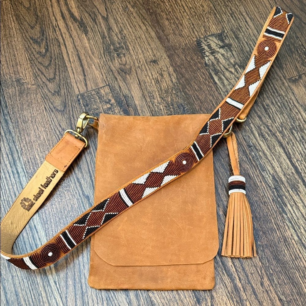 Steel Feathers Boutique Genuine Leather Handbag